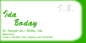 ida boday business card