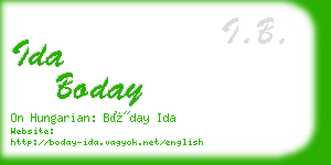 ida boday business card